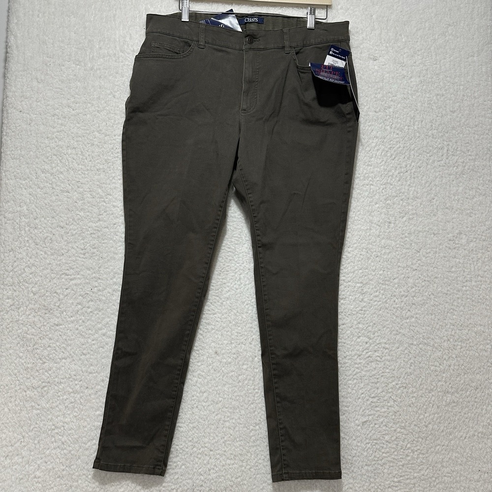 Chaps Icon Women's Slimming Fit Shape Sculpt Brown Pants Size 16 NWT